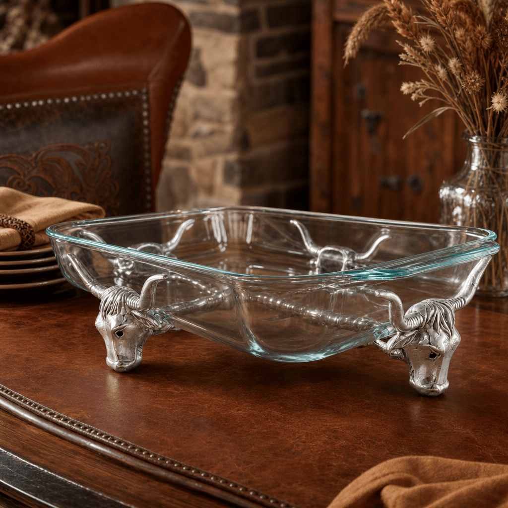 Long Horn Steer Pyrex Holder 3qt