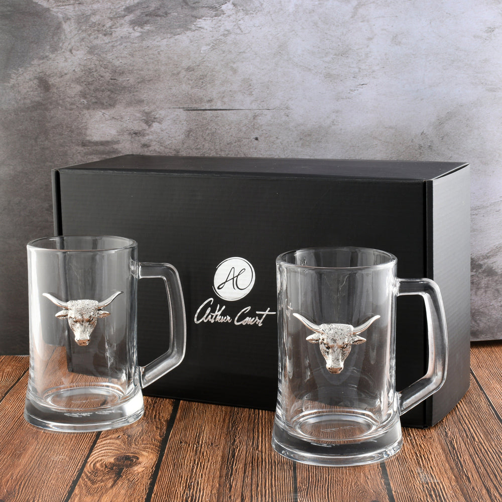 Longhorn Beer Mugs - Set of 2 - Equine Exchange Tack Shop