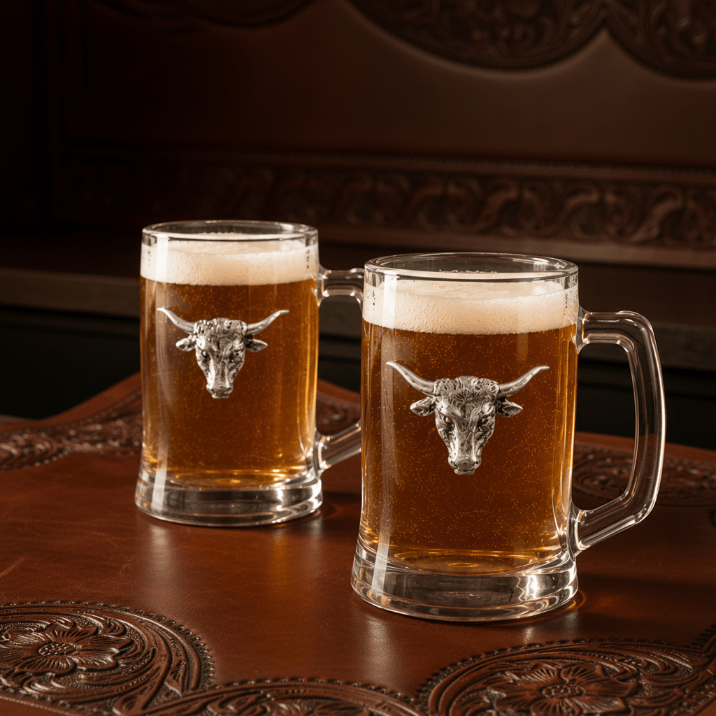 Longhorn Beer Mugs - Set of 2