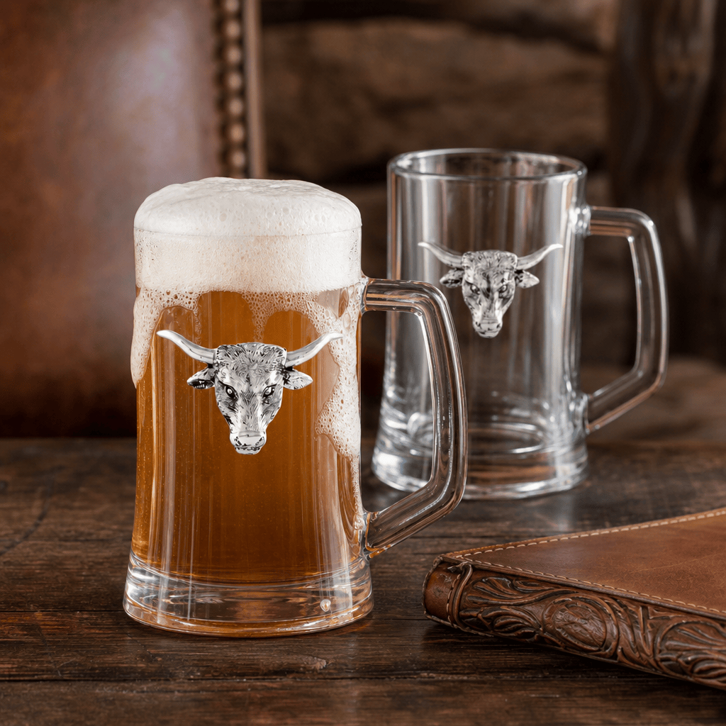 Longhorn Beer Mugs - Set of 2