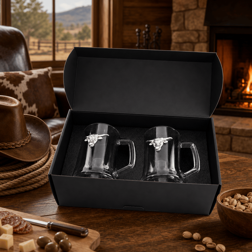 Longhorn Beer Mugs - Set of 2