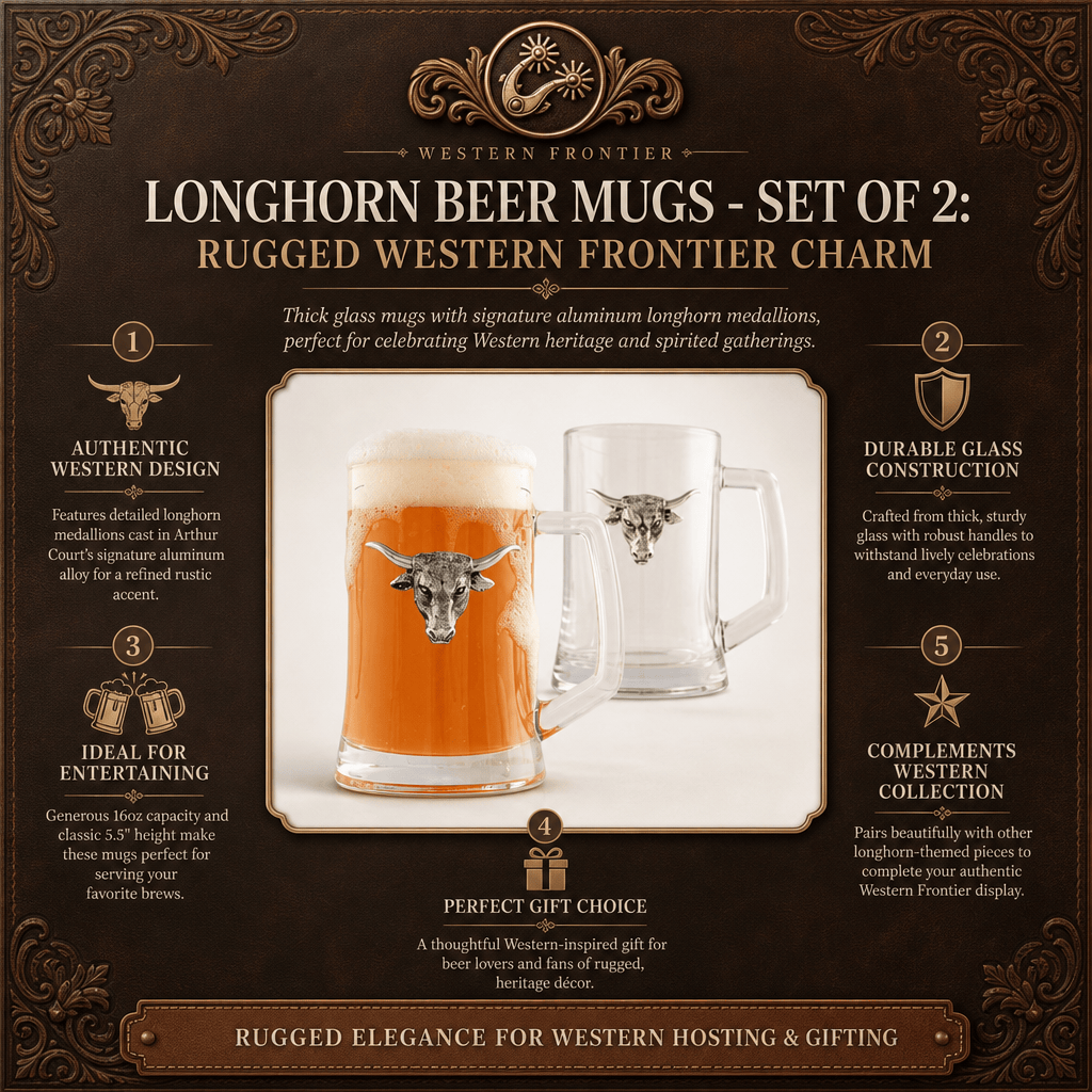 Longhorn Beer Mugs - Set of 2