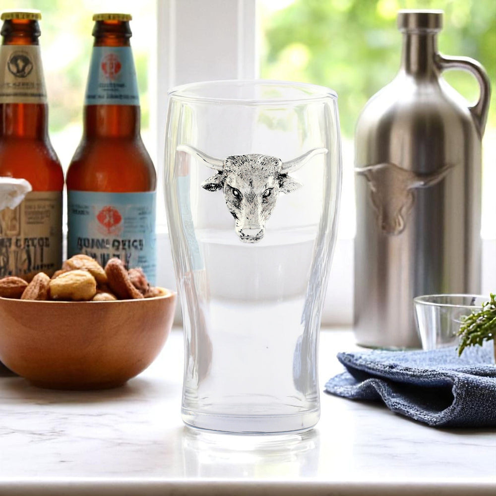 Longhorn Beer Pint Glasses - Set of 4 - Equine Exchange Tack Shop