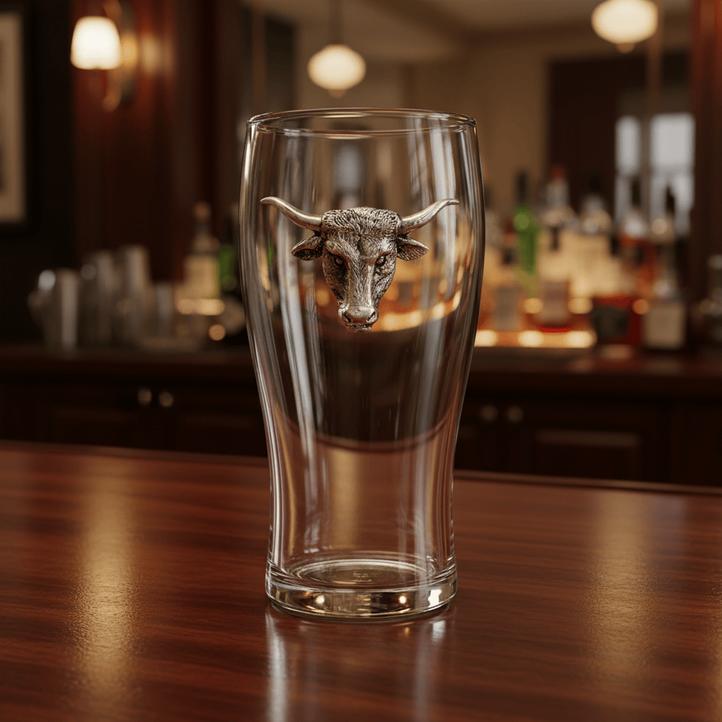 Longhorn Beer Pint Glasses - Set of 4