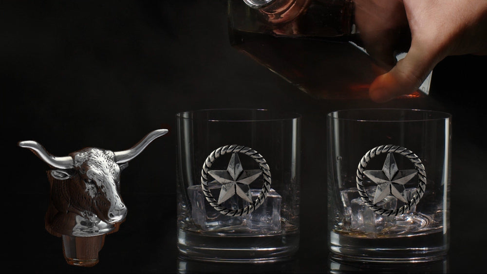 Longhorn Decanter Set with Pair of Glasses - Equine Exchange Tack Shop
