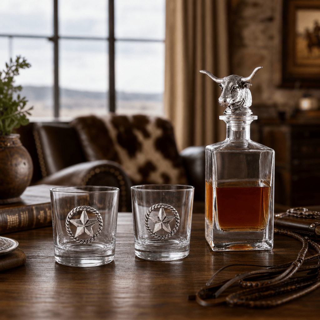 Longhorn Decanter Set with Pair of Glasses