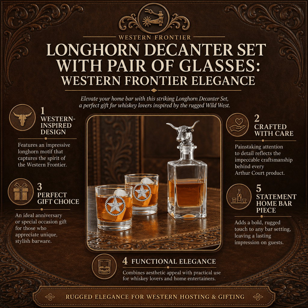 Longhorn Decanter Set with Pair of Glasses