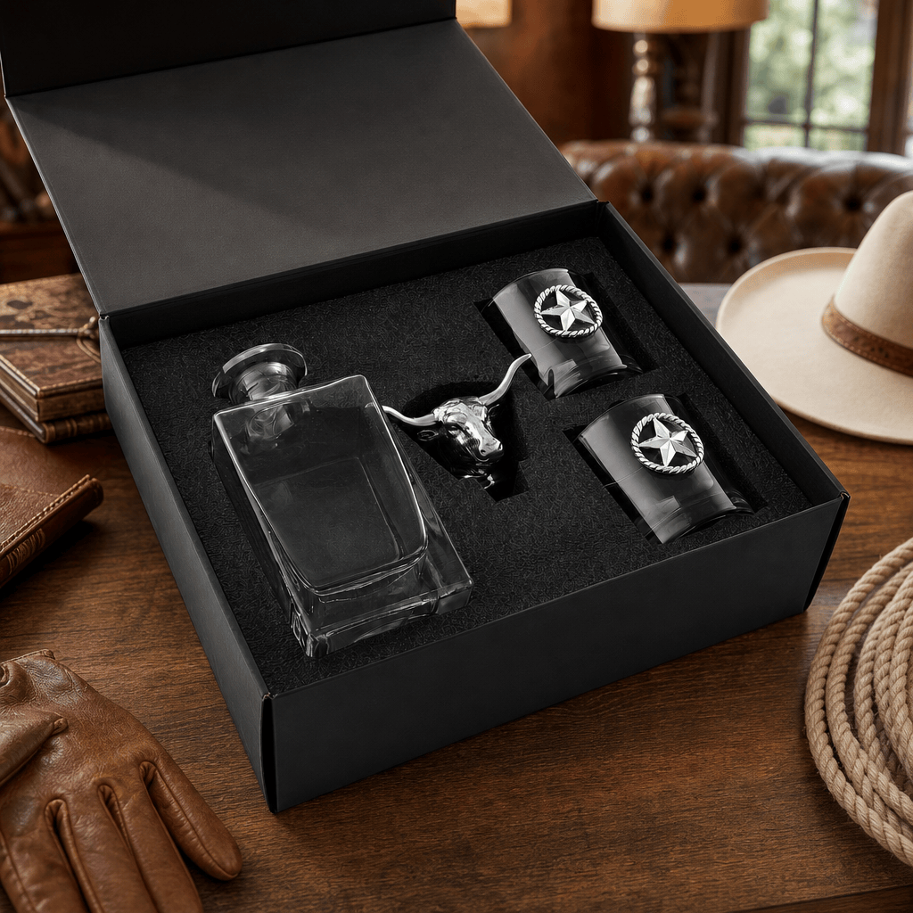 Longhorn Decanter Set with Pair of Glasses