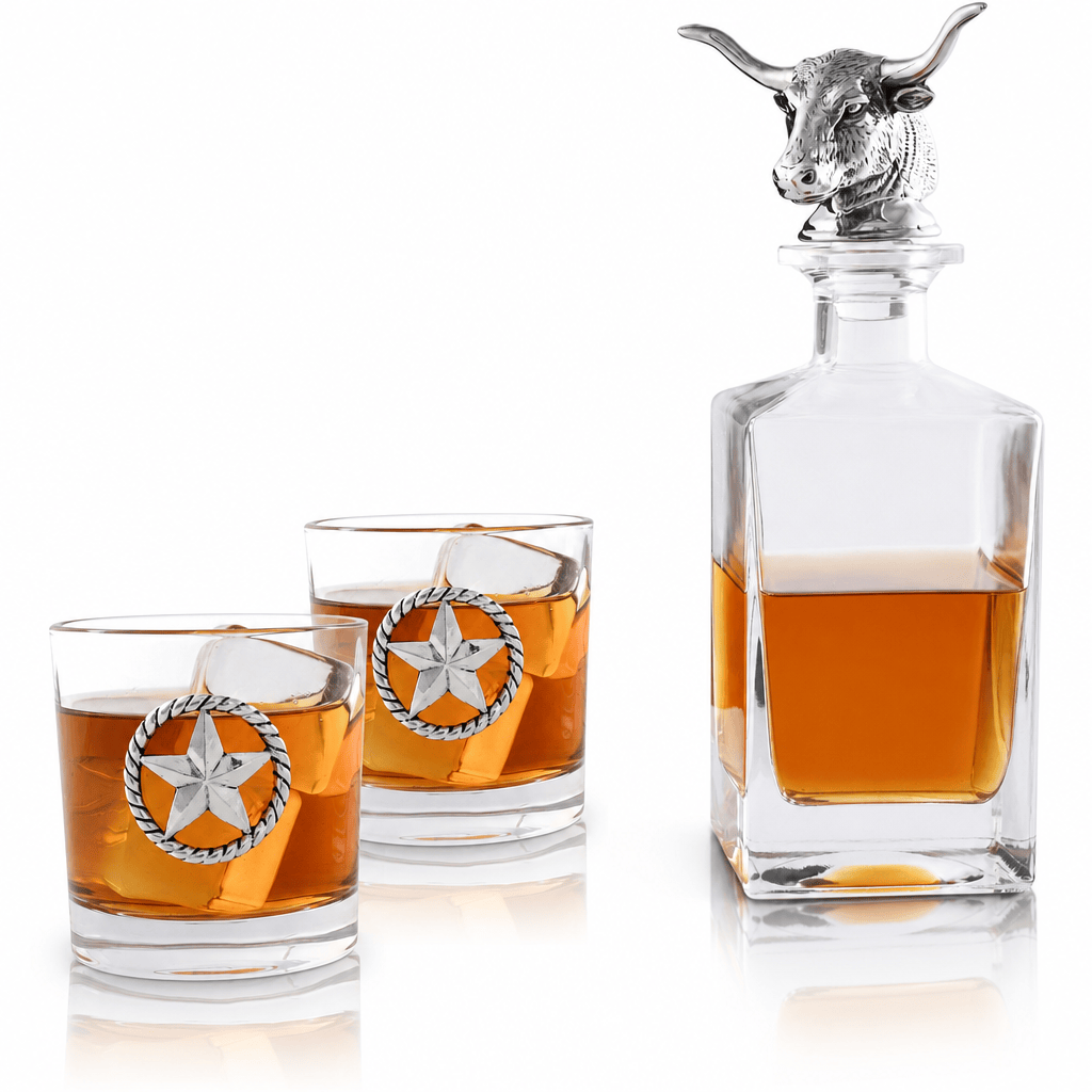 Longhorn Decanter Set with Pair of Glasses