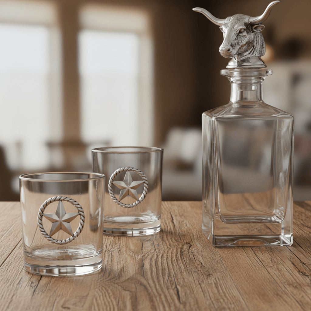 Longhorn Decanter Set with Pair of Glasses