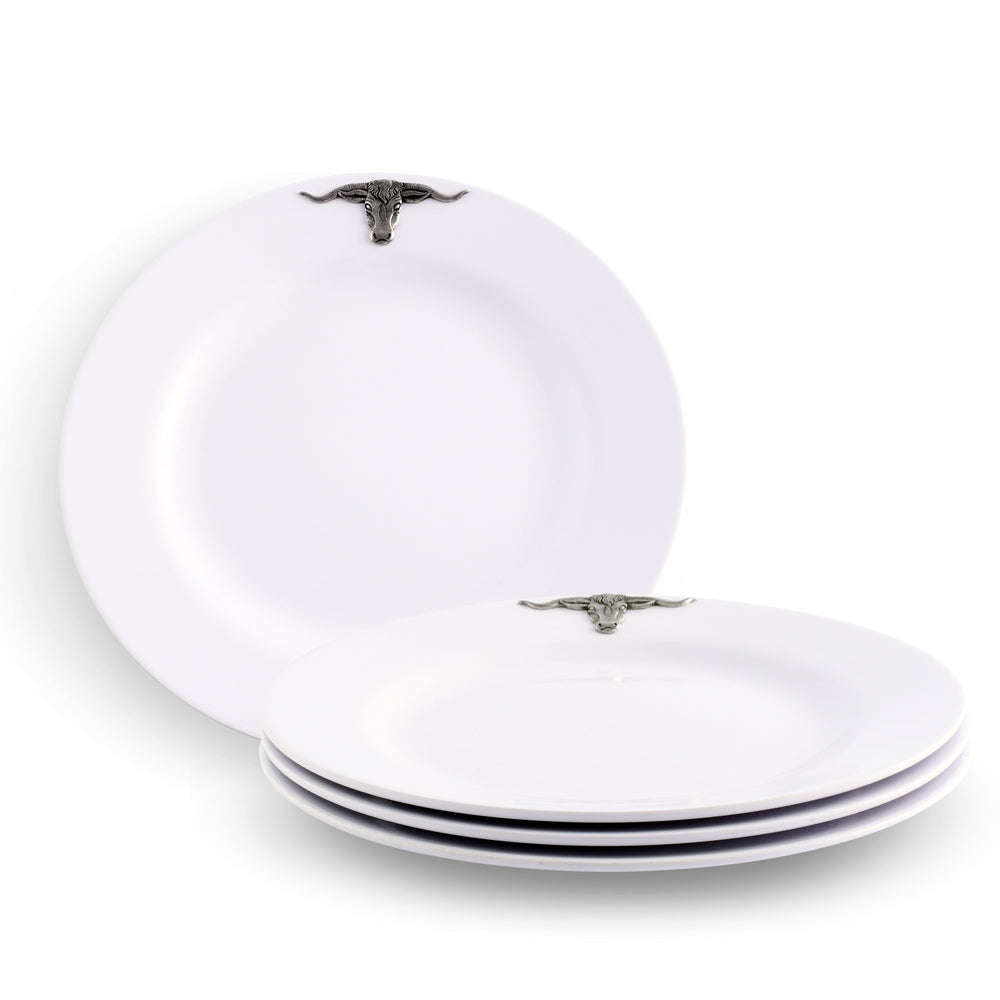 Longhorn Melamine Lunch Plates - Set of 4 - Equine Exchange Tack Shop