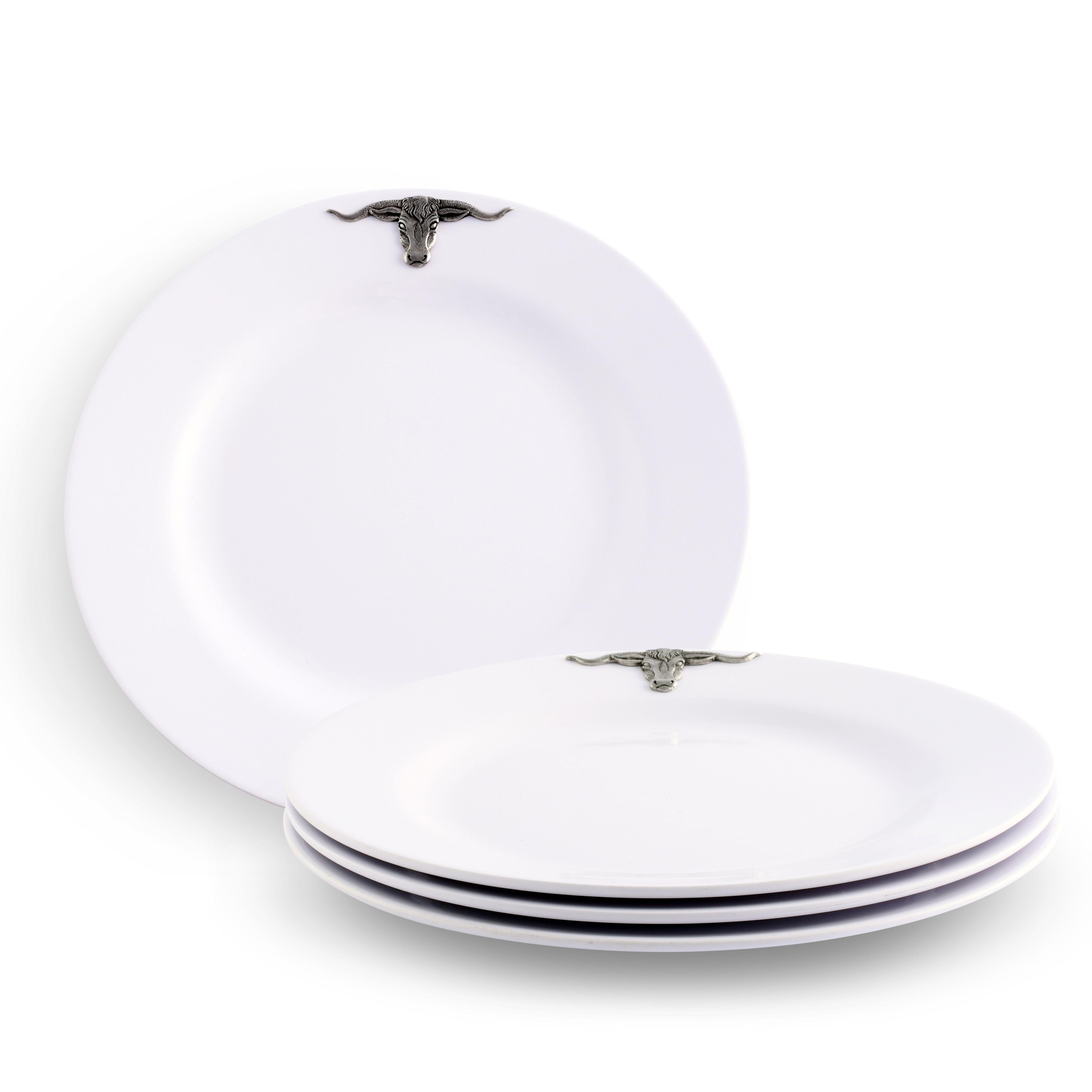 Longhorn Melamine Lunch Plates - Set of 4 - Equine Exchange Tack Shop