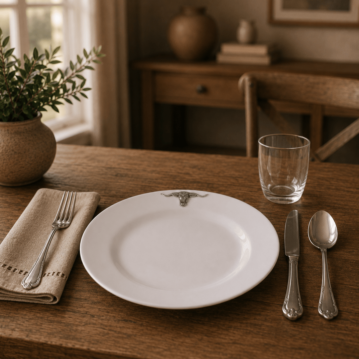 Longhorn Melamine Lunch Plates - Set of 4