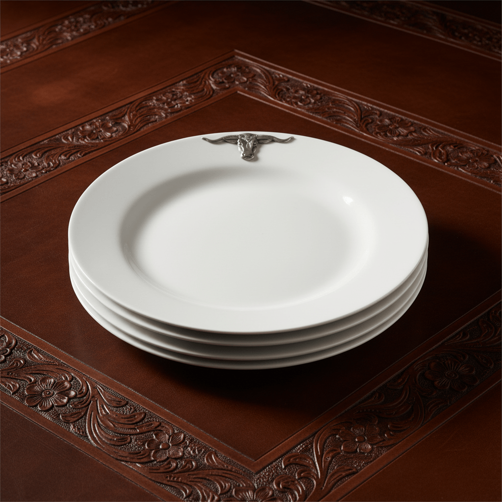 Longhorn Melamine Lunch Plates - Set of 4