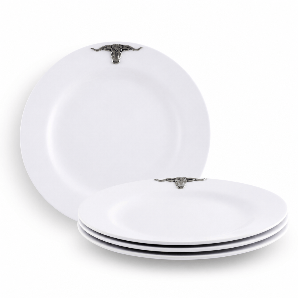 Longhorn Melamine Lunch Plates - Set of 4