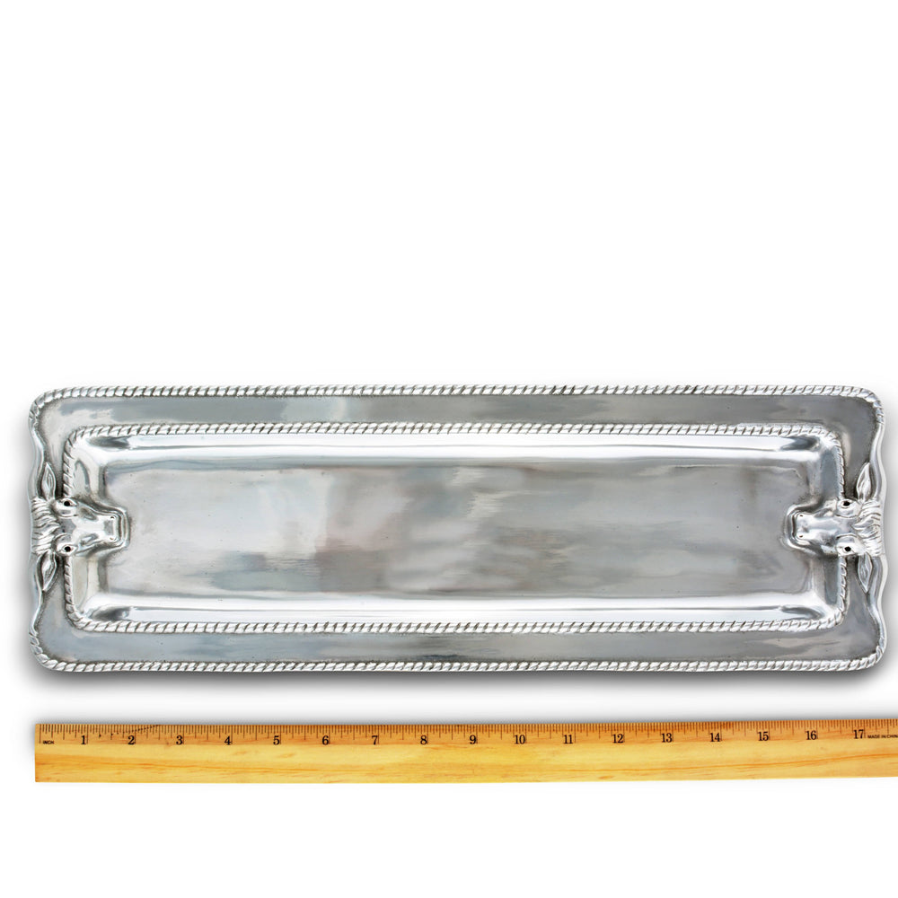 Longhorn with Braid Oblong Tray - Equine Exchange Tack Shop