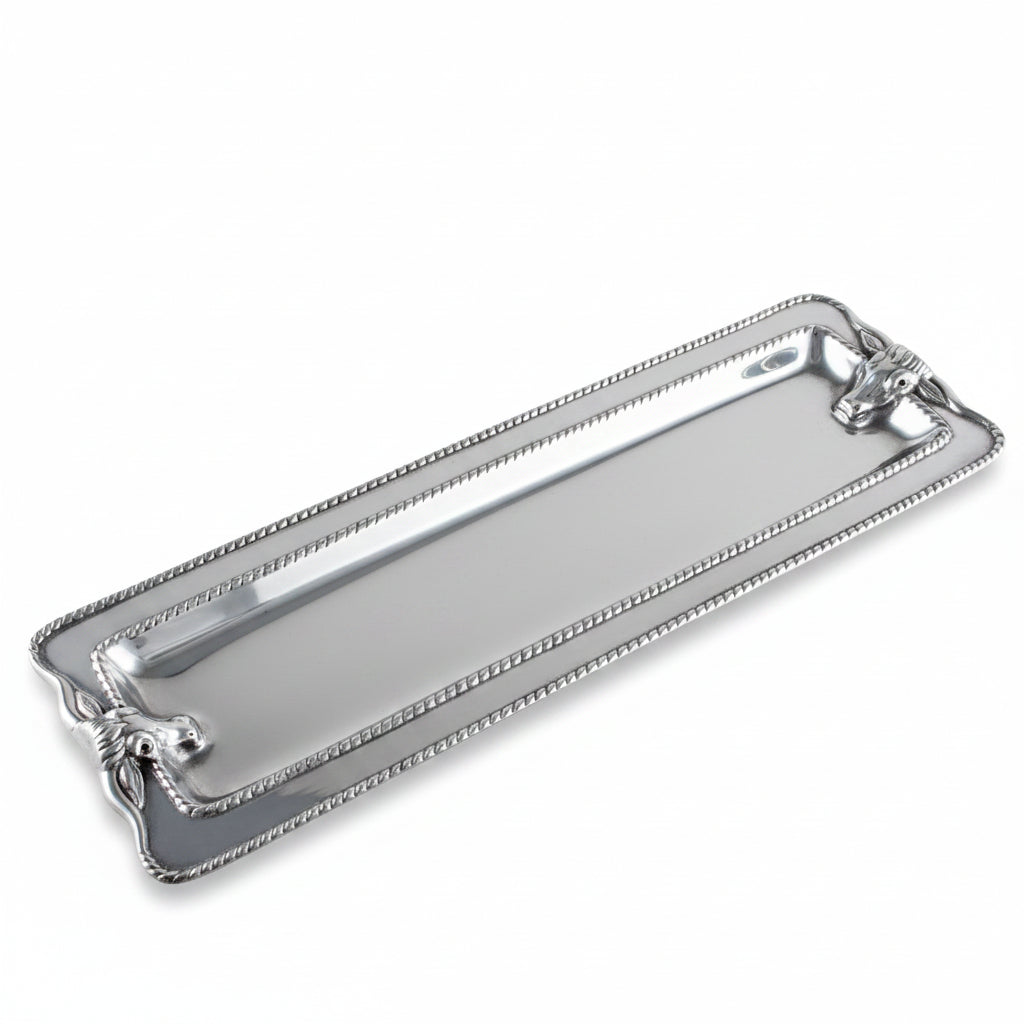 Longhorn with Braid Oblong Tray