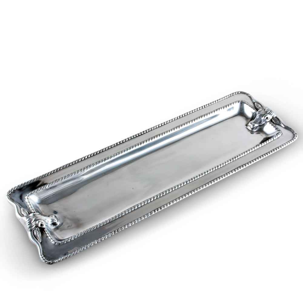 Longhorn with Braid Oblong Tray - Equine Exchange Tack Shop