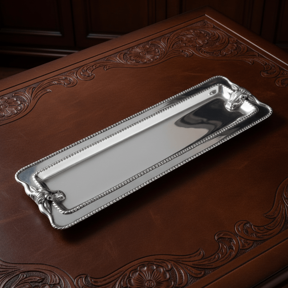 Longhorn with Braid Oblong Tray