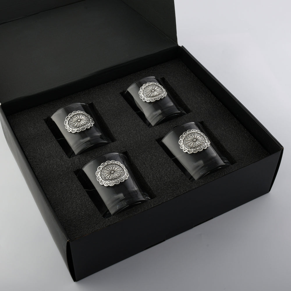 Western Concho Bar Glasses Set of 4 - Equine Exchange Tack Shop