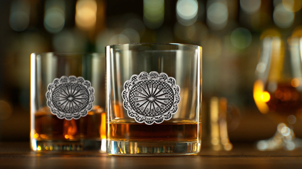 Western Concho Bar Glasses Set of 4 - Equine Exchange Tack Shop