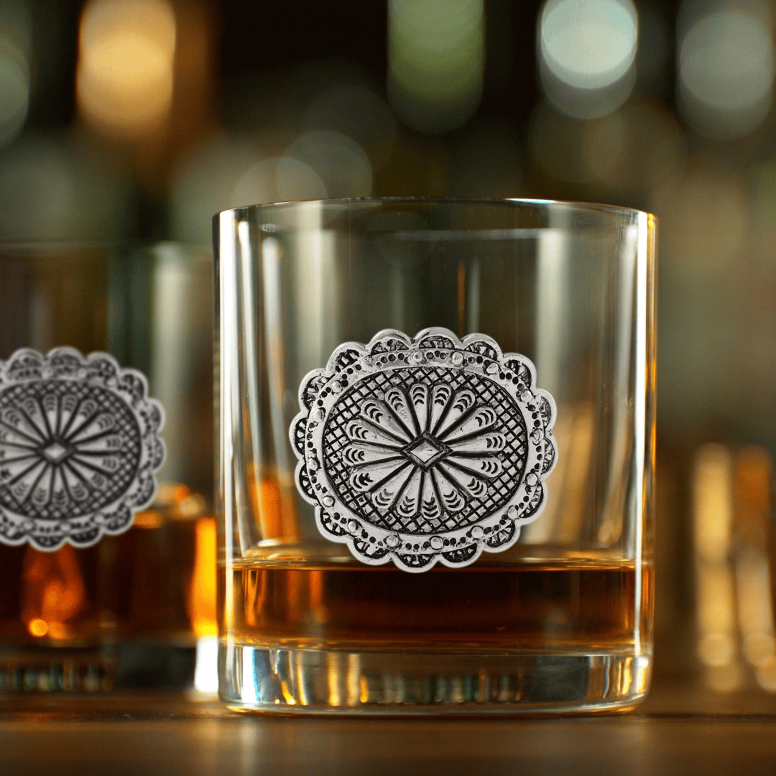 Western Concho Bar Glasses Set of 4