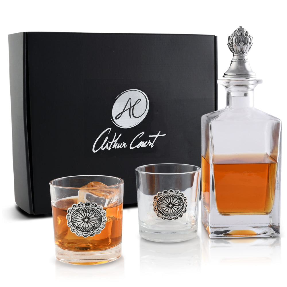 Western Concho Decanter Set with Glasses - Equine Exchange Tack Shop