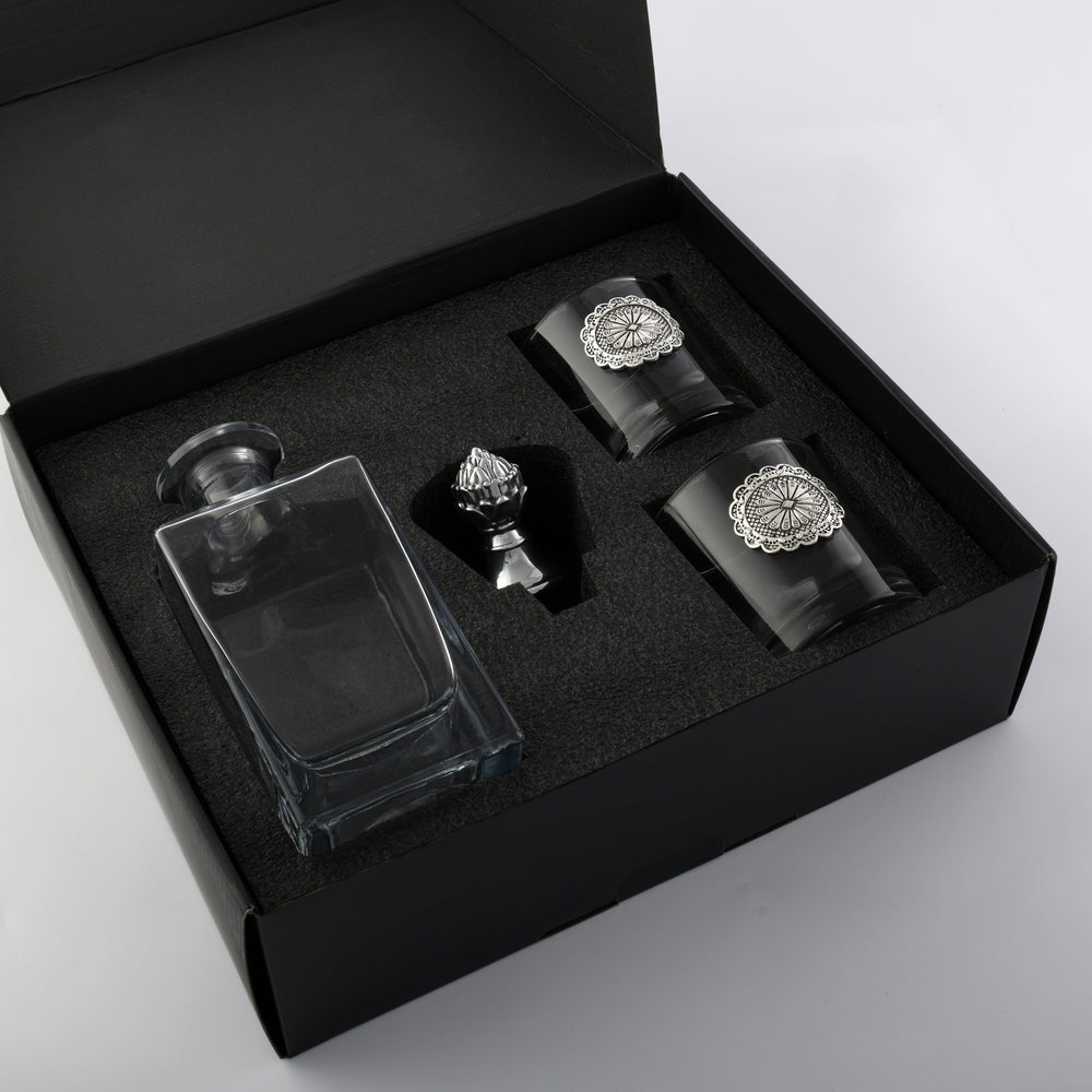 Western Concho Decanter Set with Glasses - Equine Exchange Tack Shop