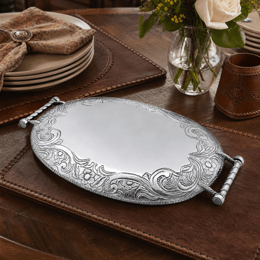Western Leather Serving Tray
