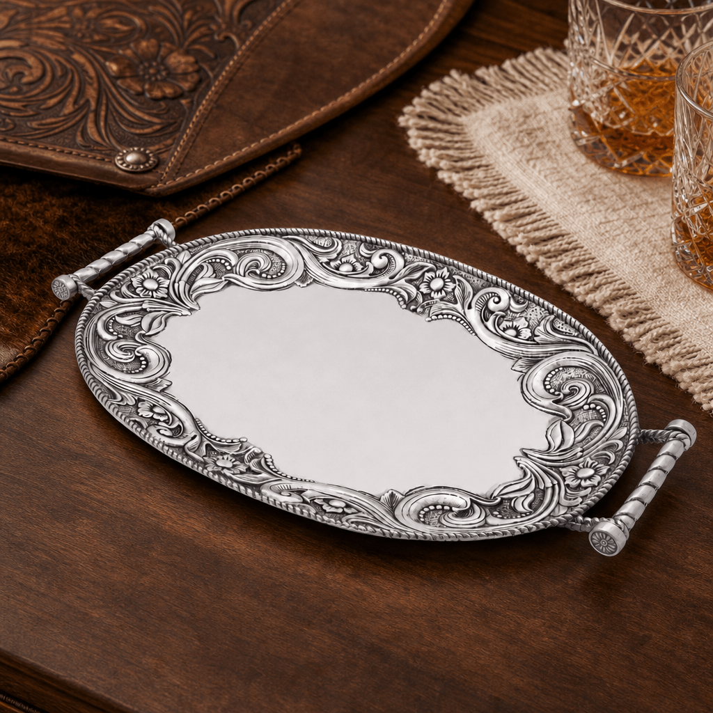Western Leather Serving Tray