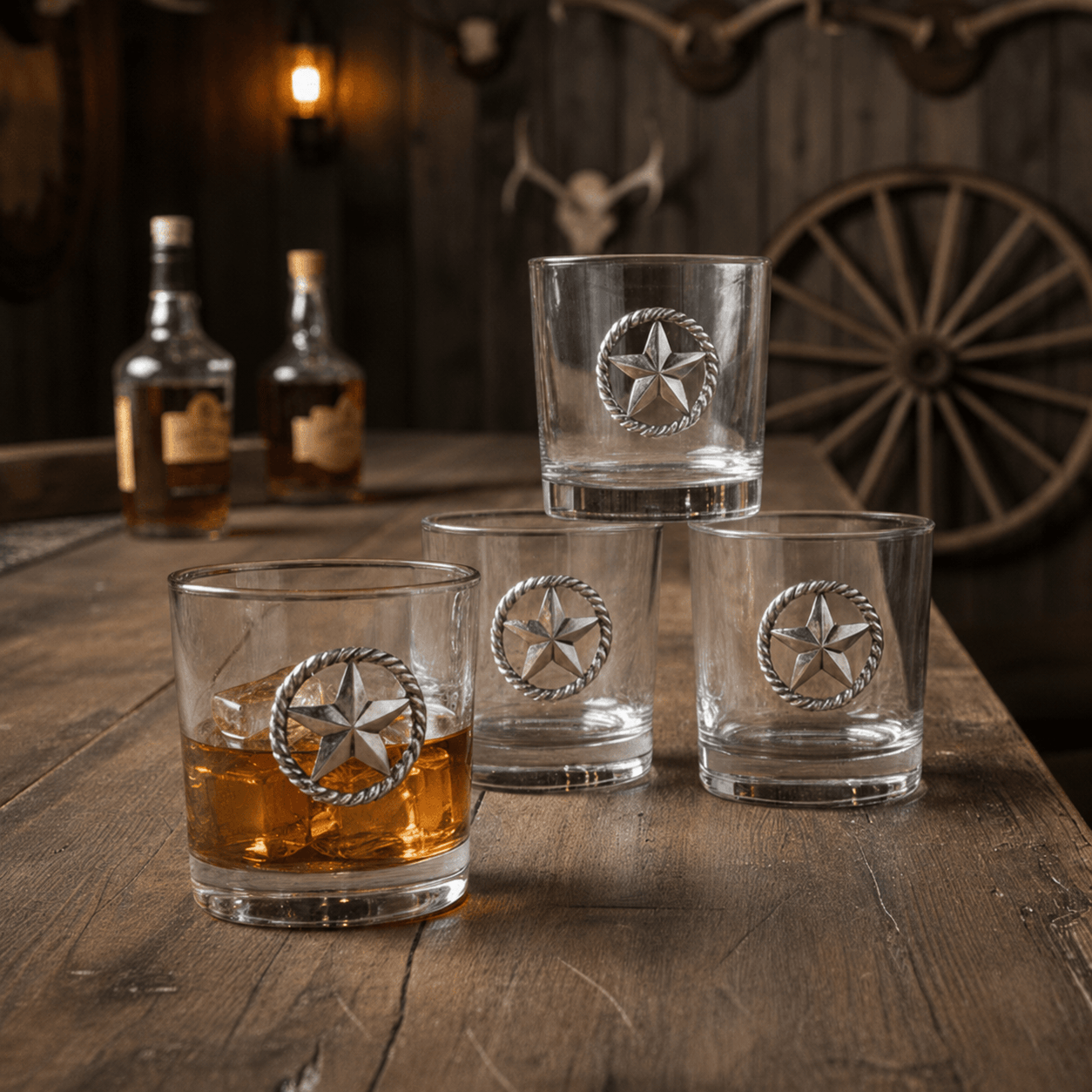 Western Star Bar Glasses Set of 4