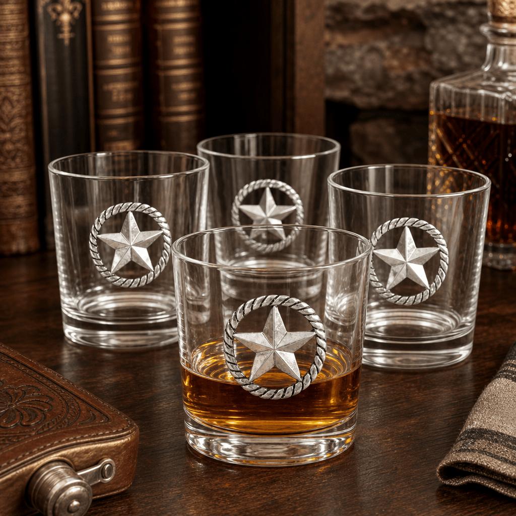 Western Star Bar Glasses Set of 4
