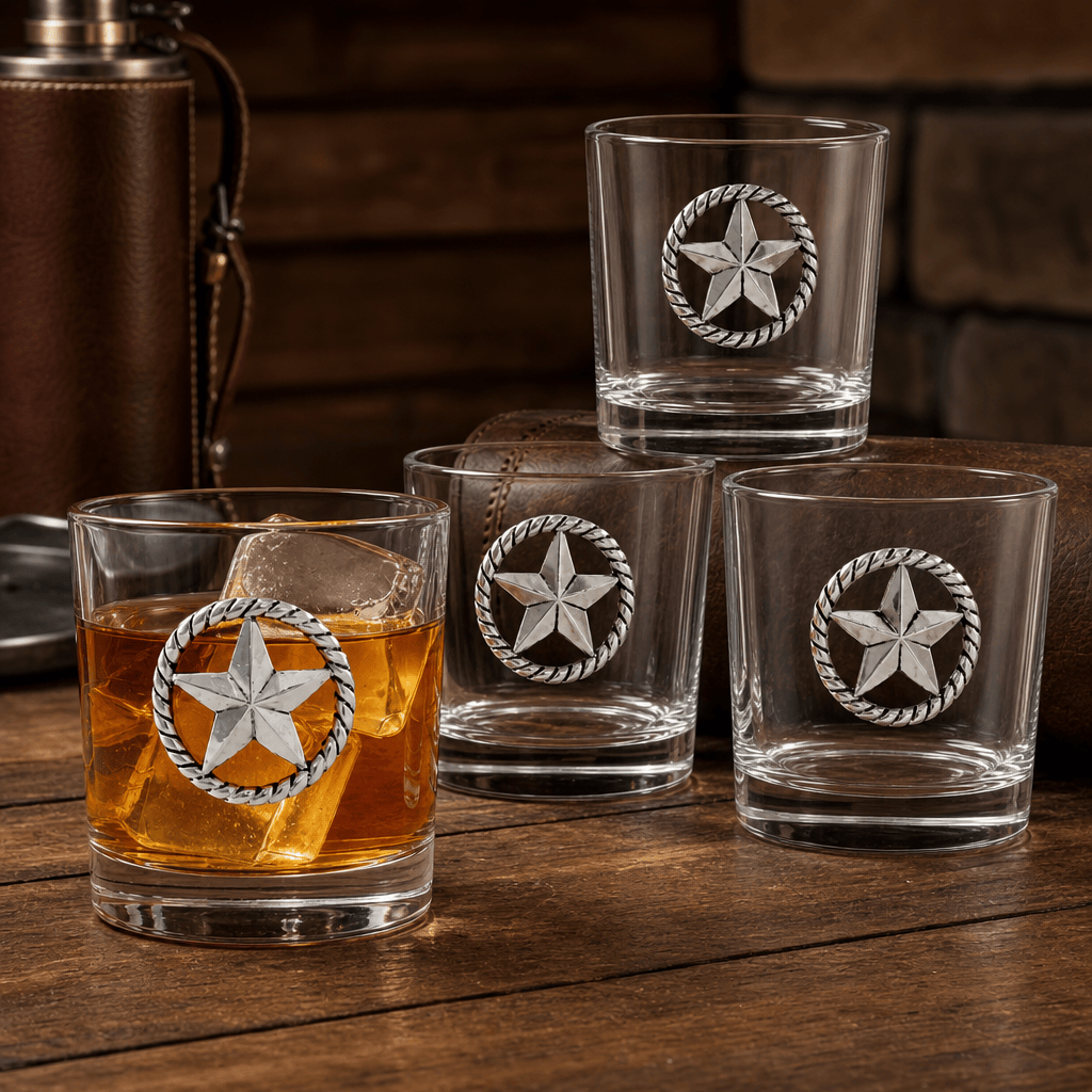 Western Star Bar Glasses Set of 4