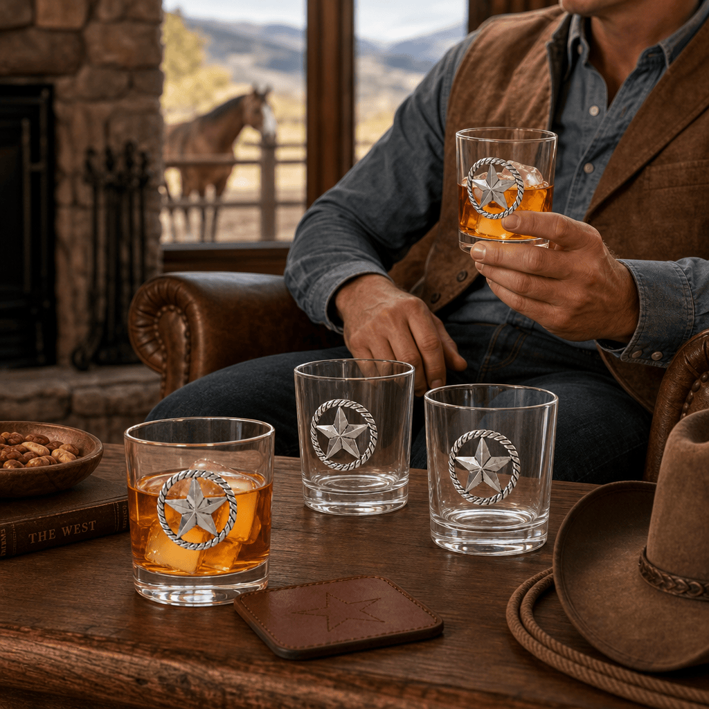 Western Star Bar Glasses Set of 4