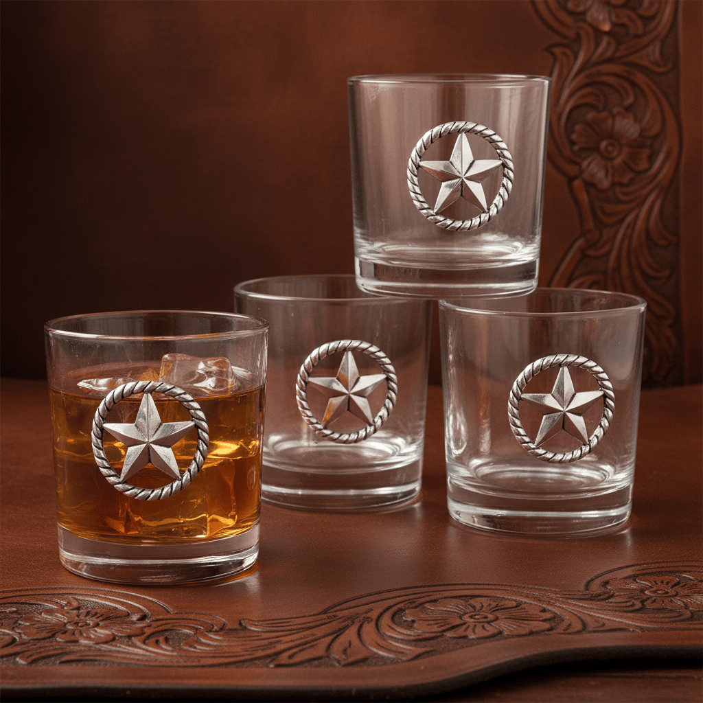 Western Star Bar Glasses Set of 4