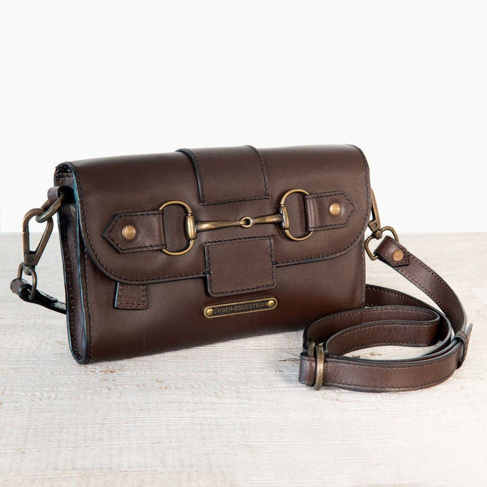 Dalton - Horse Bit Crossbody Luxury Leather Handbag in Deep Brown - Equine Exchange Tack Shop