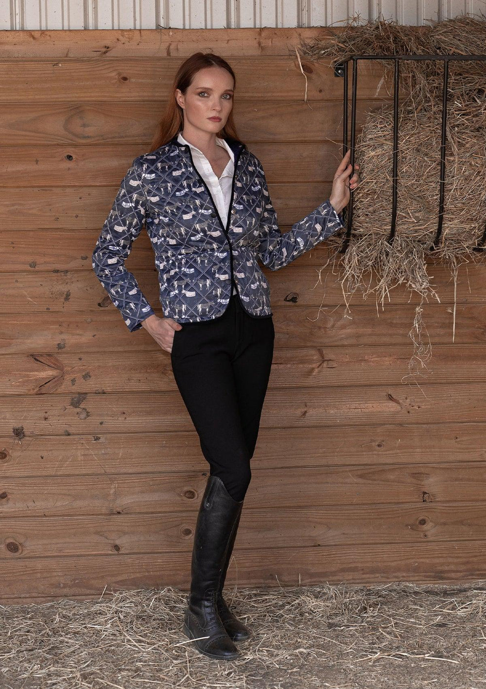 Victory Print Quilted Barn Jacket