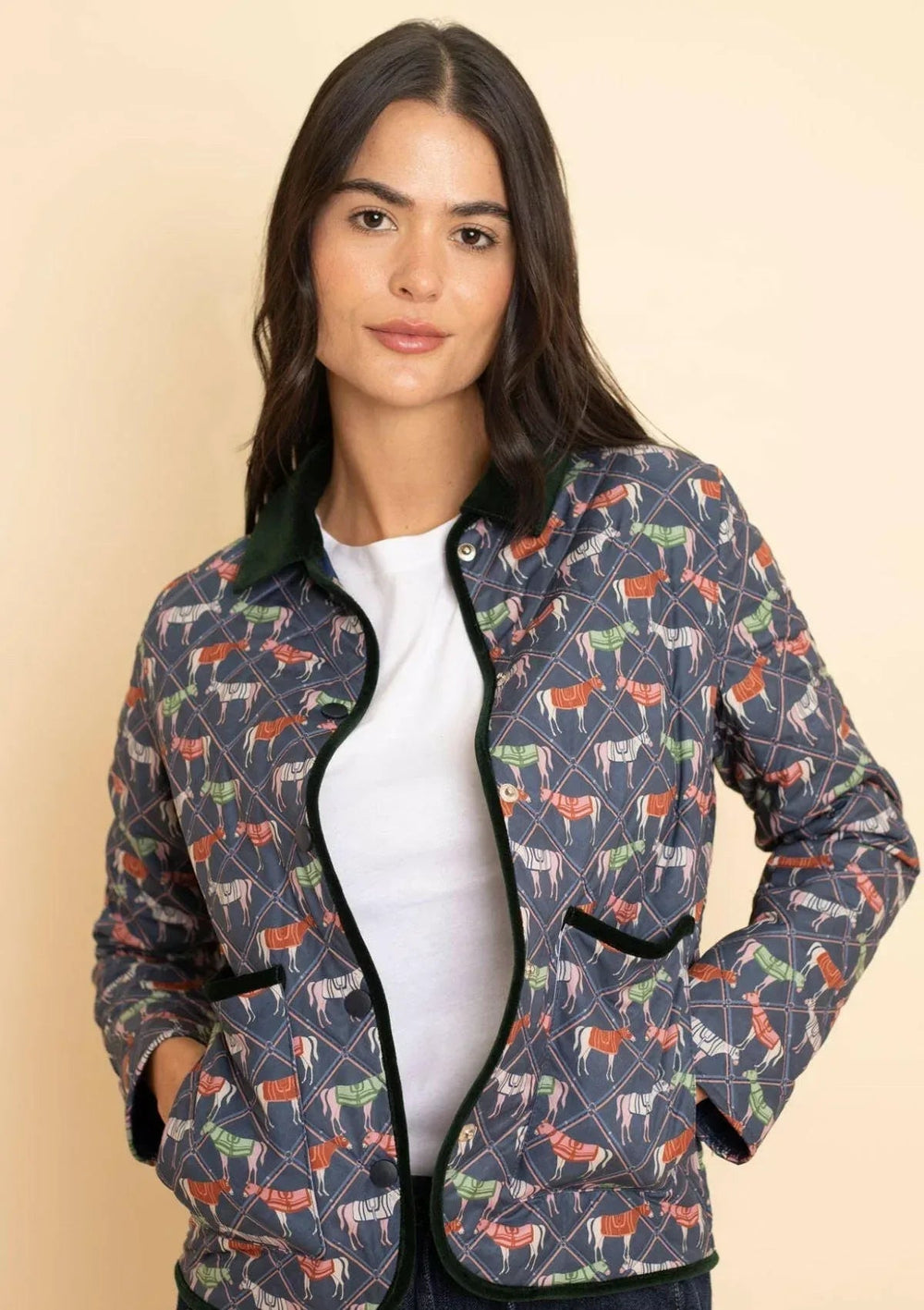 Victory Print Quilted Barn Jacket
