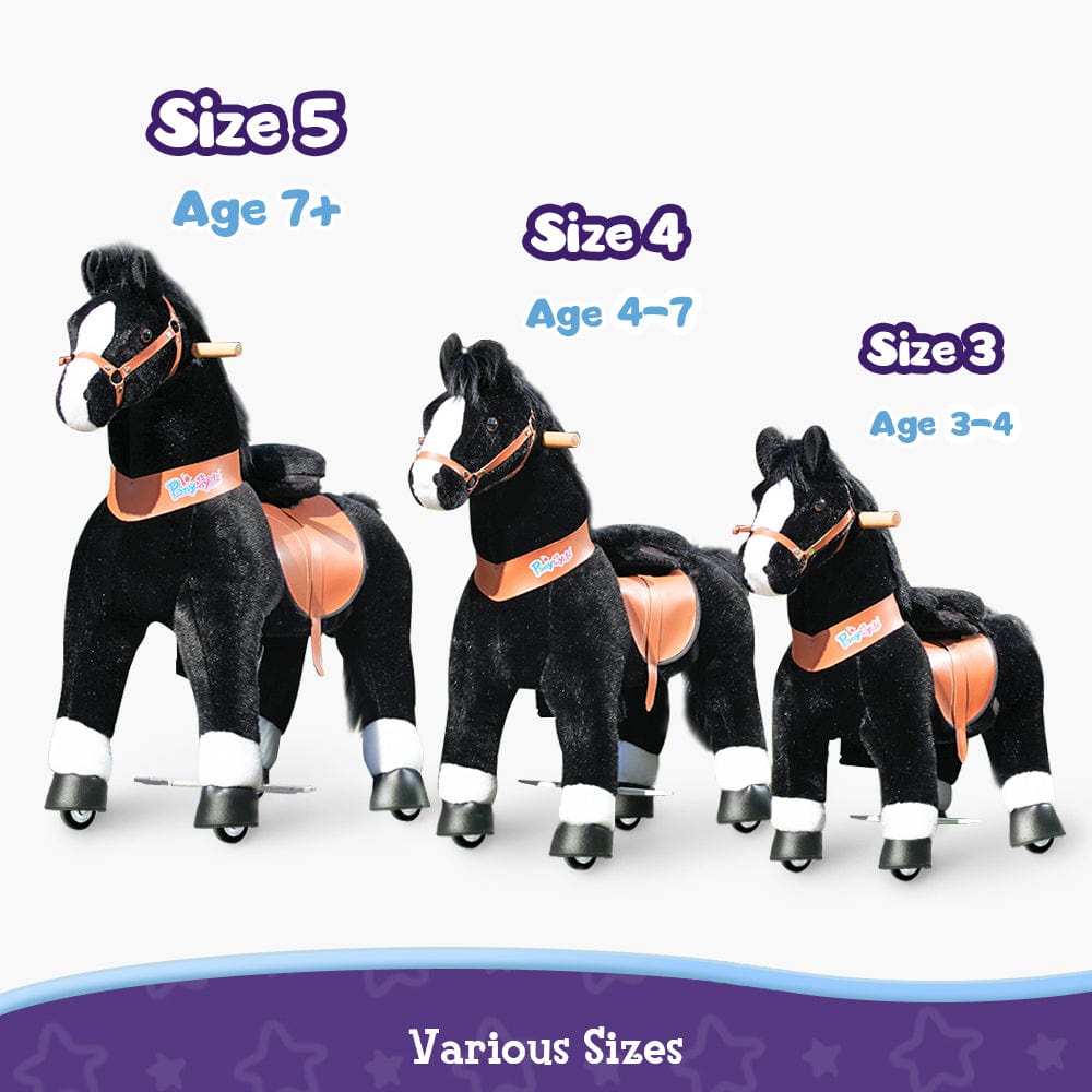 Black Horse Ride-On Toy - Age 4–7