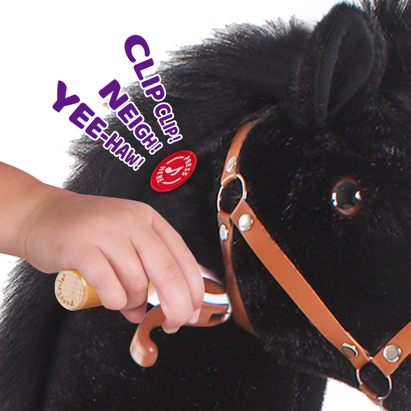 Black Horse Ride-On Toy - Age 4–7