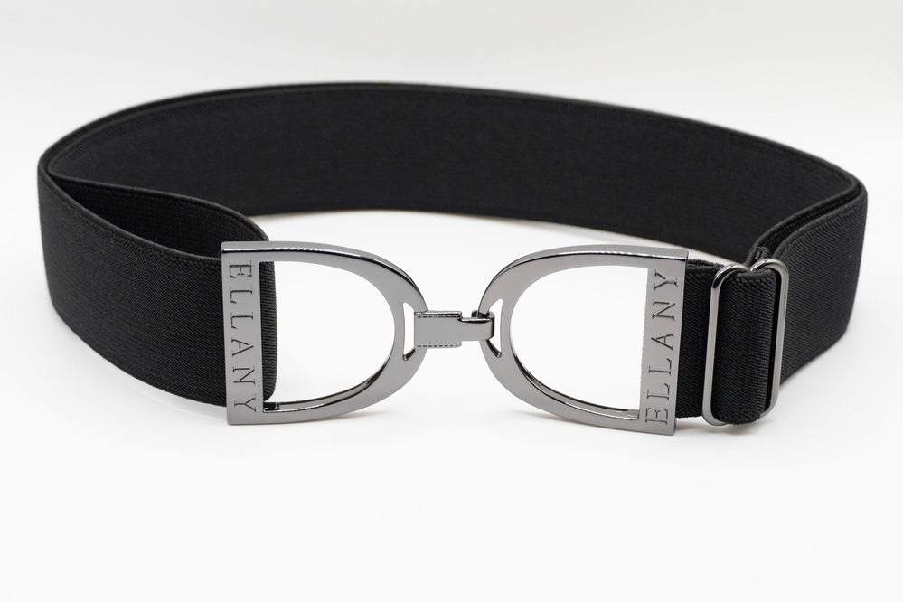 1.5" Elastic Belt - Black w/Gunmetal Stirrup - Equine Exchange Tack Shop