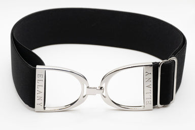 2" Elastic Belt - Black w/Silver Stirrup - Equine Exchange Tack Shop