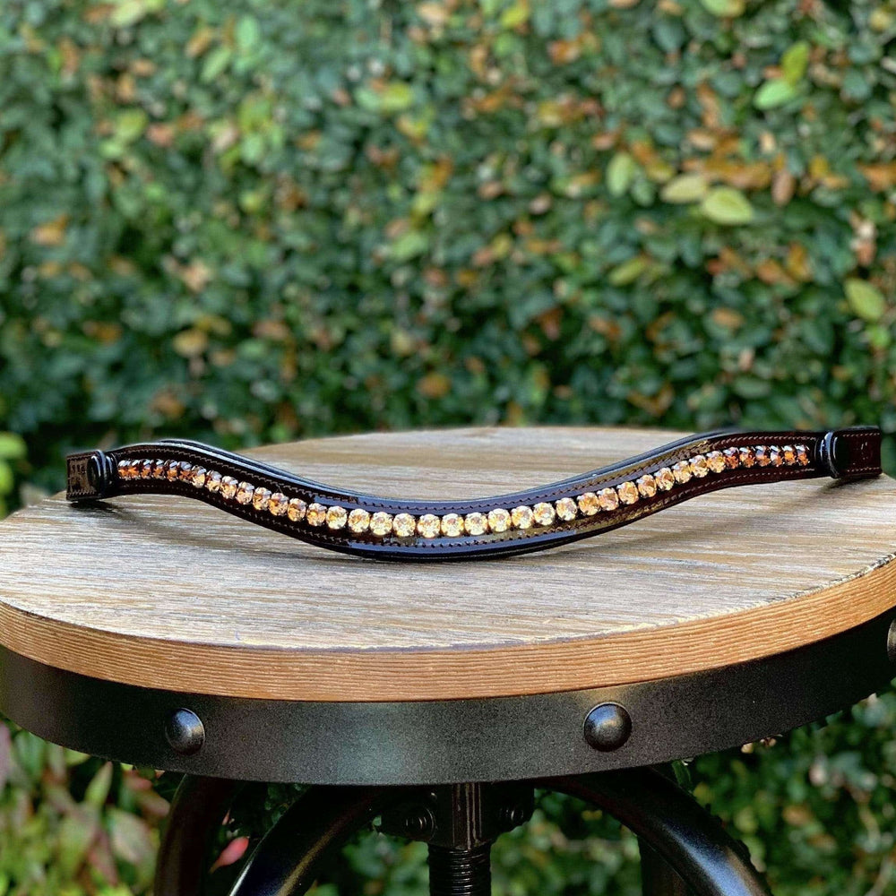 Halter Ego® Crystal Patent Browband - Caramel Honey - Equine Exchange Tack Shop