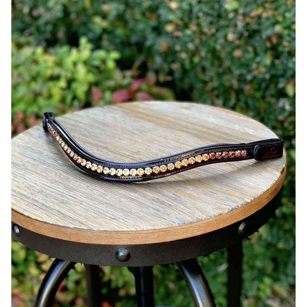 Halter Ego® Crystal Patent Browband - Caramel Honey - Equine Exchange Tack Shop