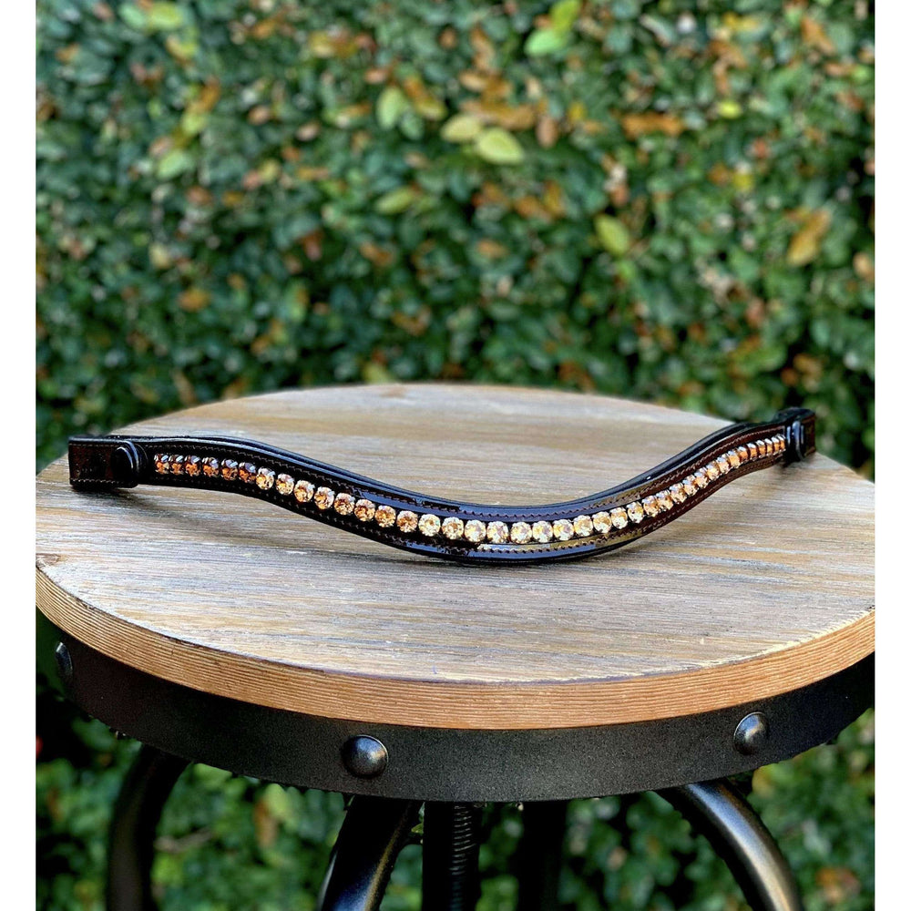 Halter Ego® Crystal Patent Browband - Caramel Honey - Equine Exchange Tack Shop