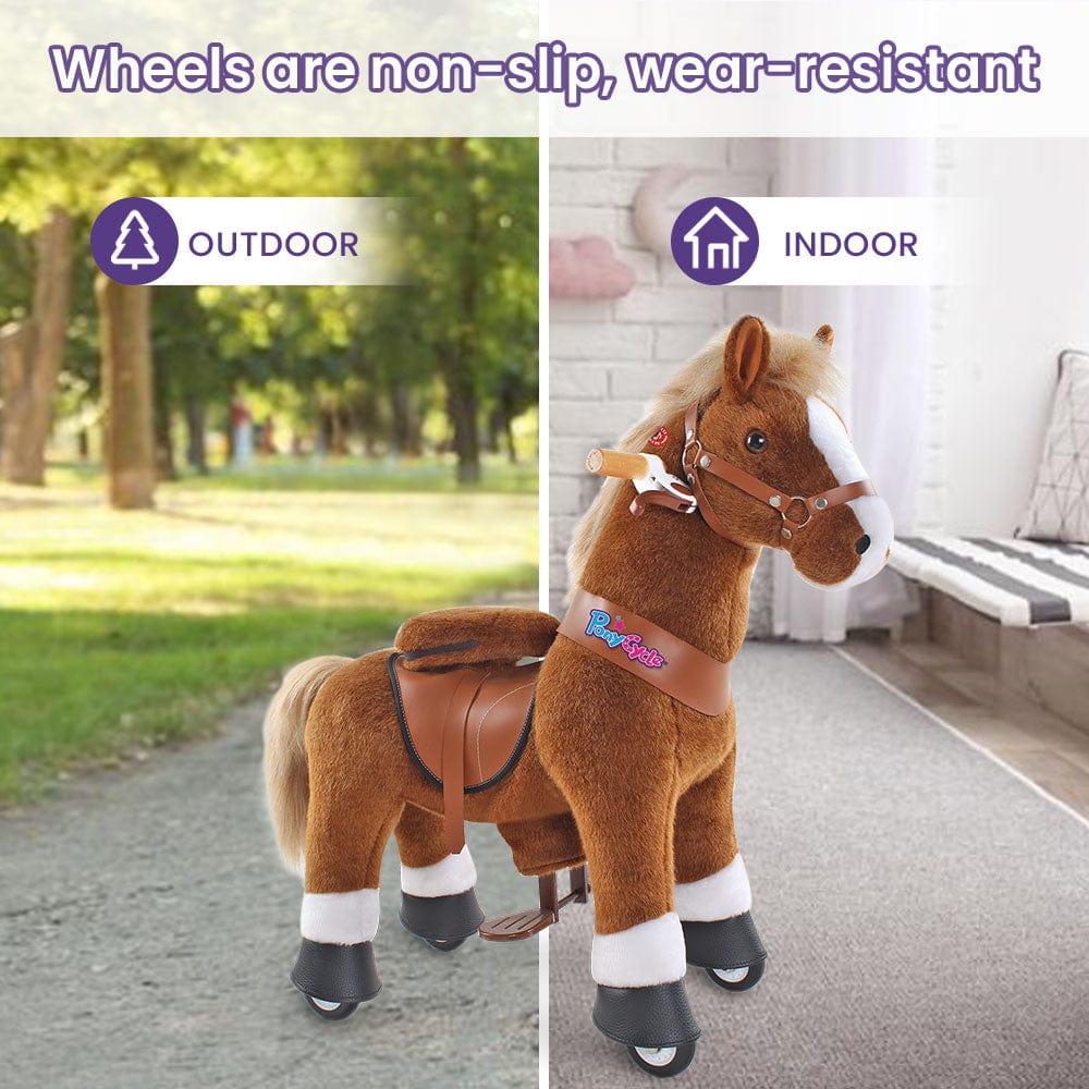 Brown Horse Ride-On Toy - Age 4–7