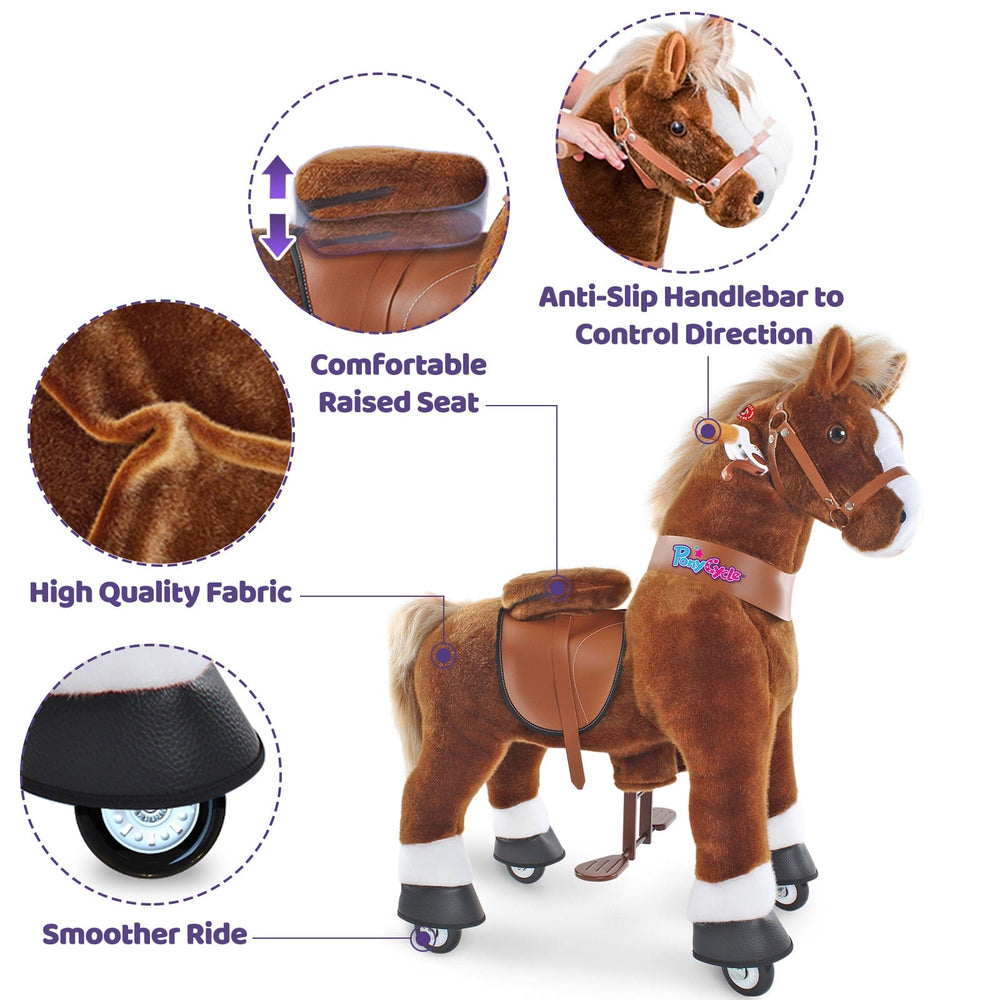 Brown Horse Ride-On Toy - Age 4–7