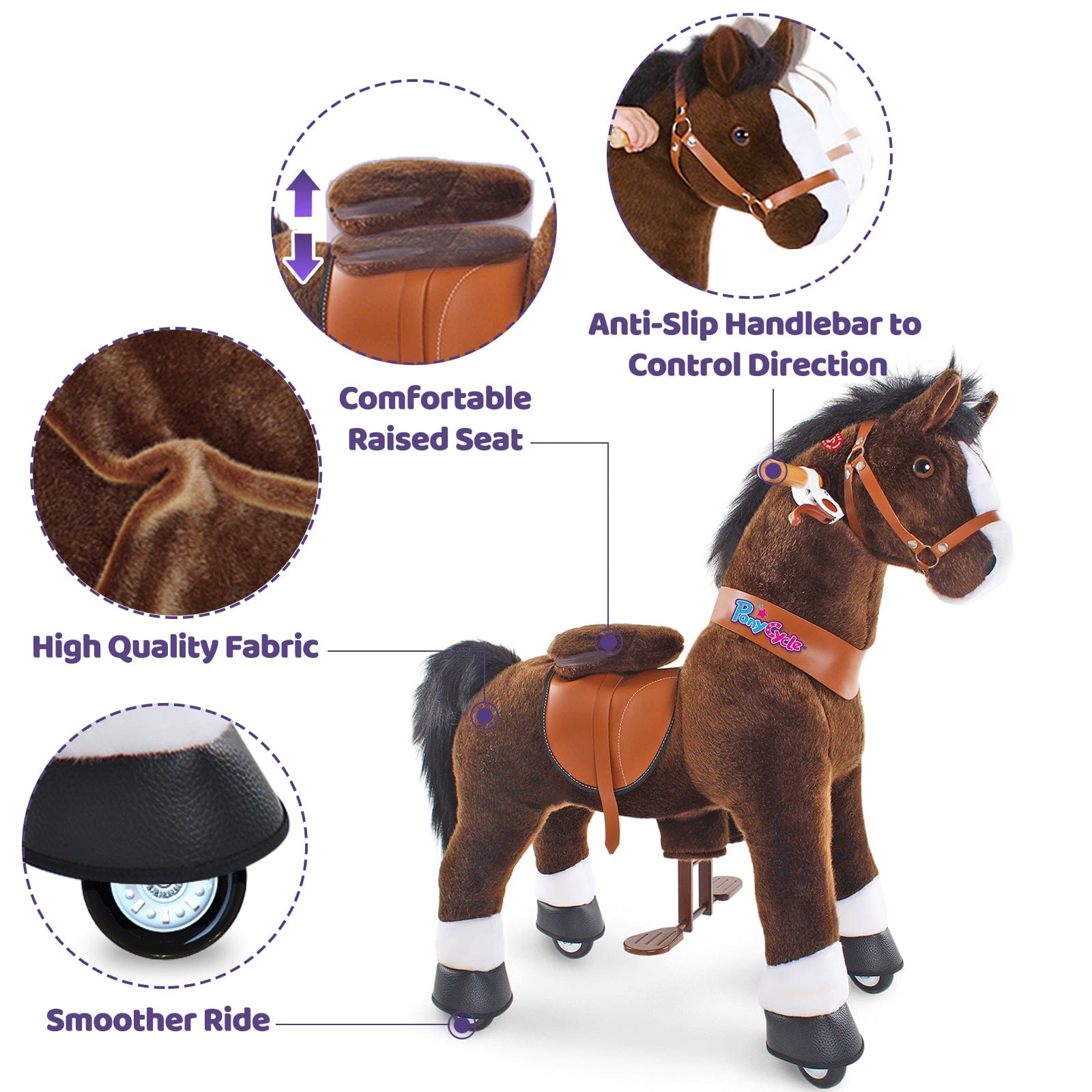 Chocolate Horse Ride-On Toy - Age 4–7  