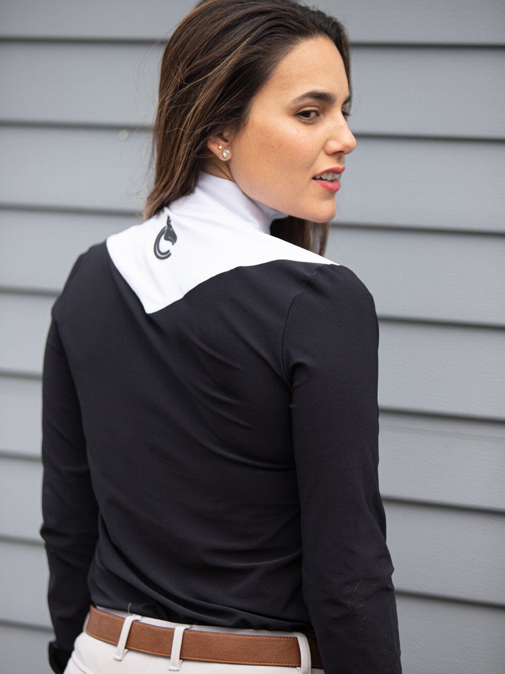 Confident in Black Amelie Competition Shirt - Equine Exchange Tack Shop