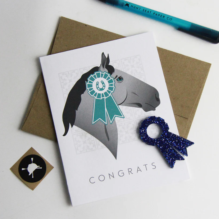 Hunt Seat Paper Co. Congrats Charm Card - Equine Exchange Tack Shop